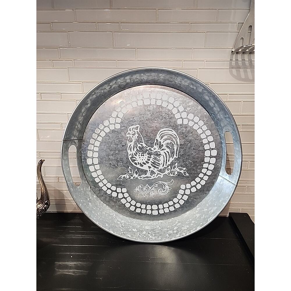 Temp-tations Doodle Doo 16" Galvanized Metal Tray